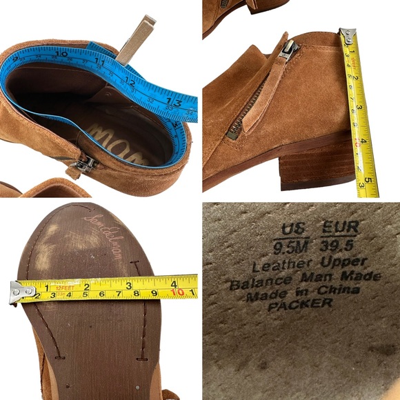 Sam Edelman Packer Brown Suede Double Zip Ankle Booties Size 9.5M - Picture 16 of 16